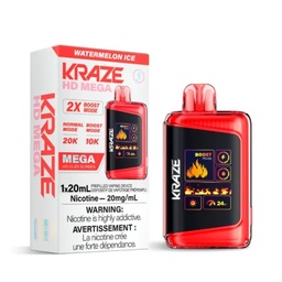 [krv1315b] *EXCISED* Disposable Vape Kraze HD Mega 20k Puff Watermelon Ice Box of 5