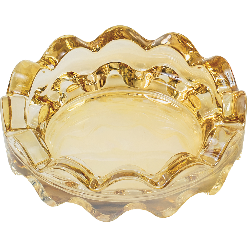 Ashtrays Fujima Wave Electroplated Glass 4"