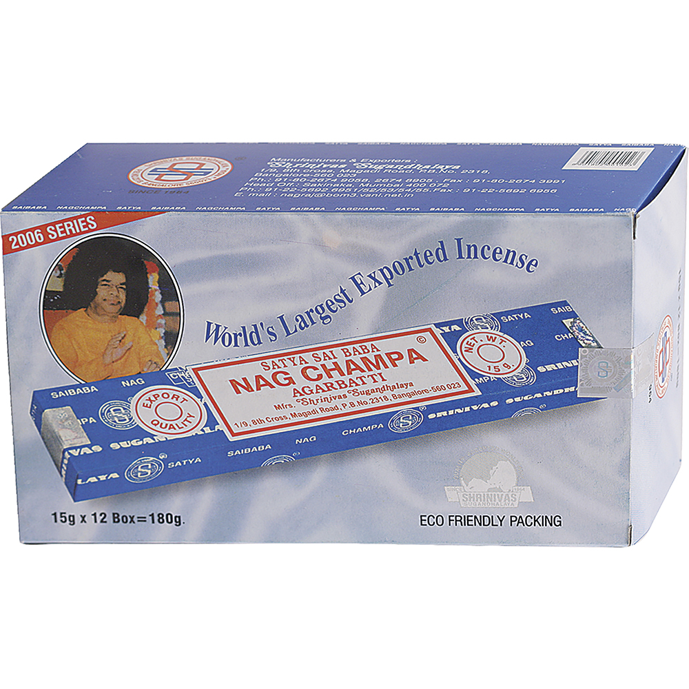 Incense Satya Nag Champa 15g Box of 12