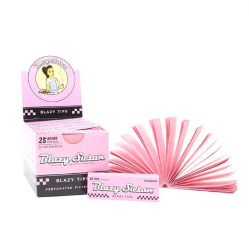 Filter Tips Blazy Susan Perforated Pink Box of 25