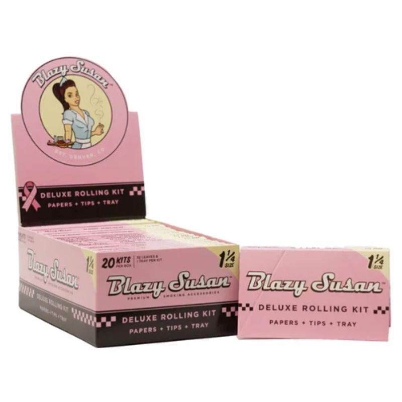 Rolling Papers Blazy Susan Pink Deluxe Kit 1.25 Box of 20