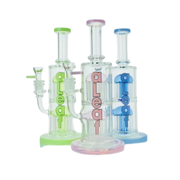 Glass Bong Aleaf Double Tree 12"