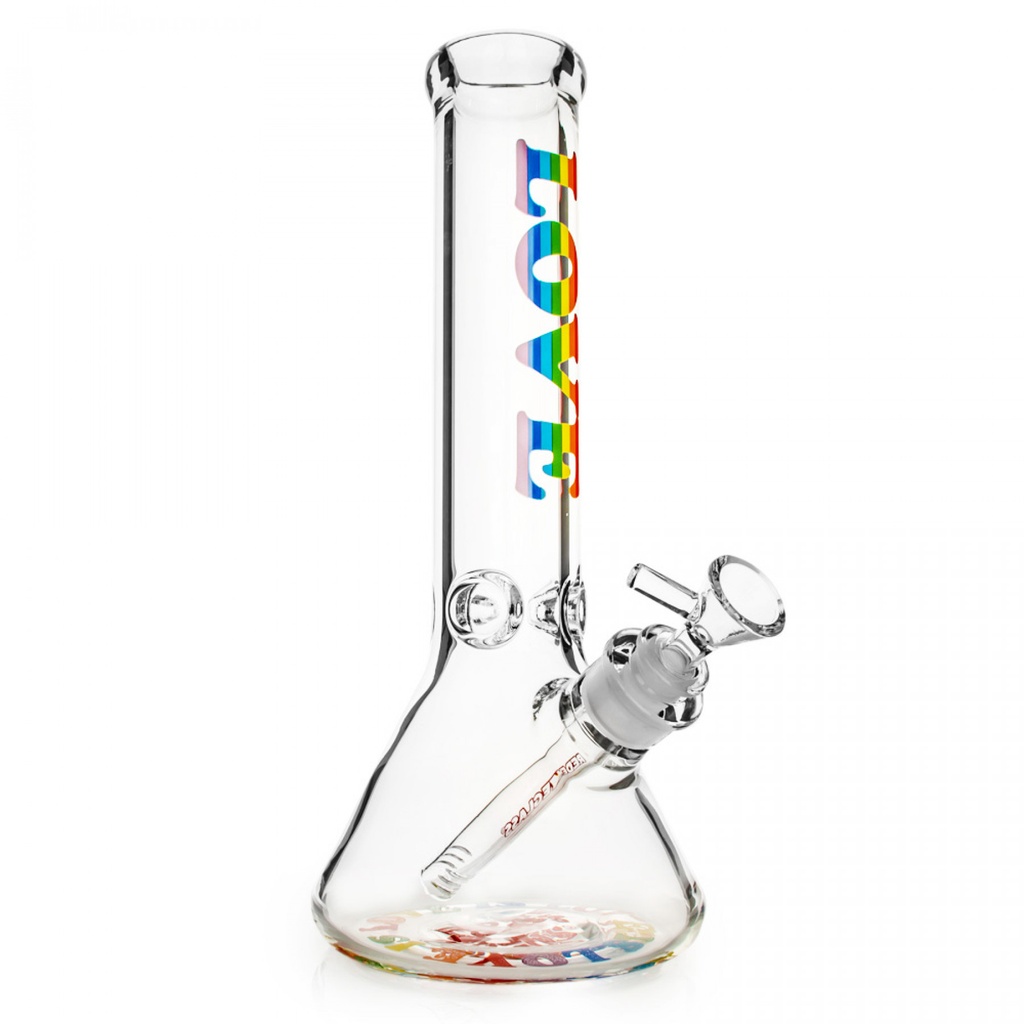 Glass Bong Red Eye Glass Love Is Love Beaker 12"