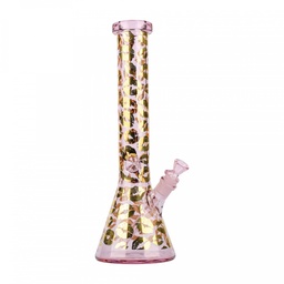 [wgc014] Glass Bong Red Eye Glass Pink Lips Beaker 15"