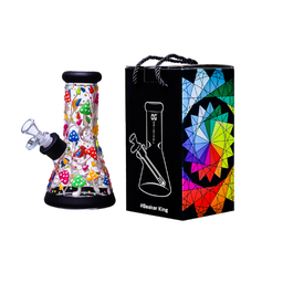 [acm230] Glass Bong OG Mushroom Design 7mm Beaker 8"