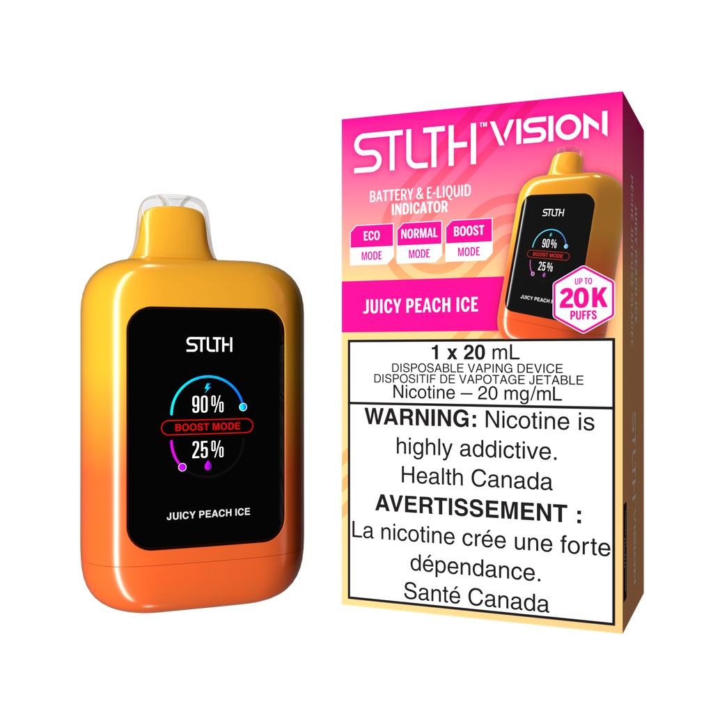 Federal *EXCISED* Disposable Vape STLTH Vision Juicy Peach Ice Box of 4