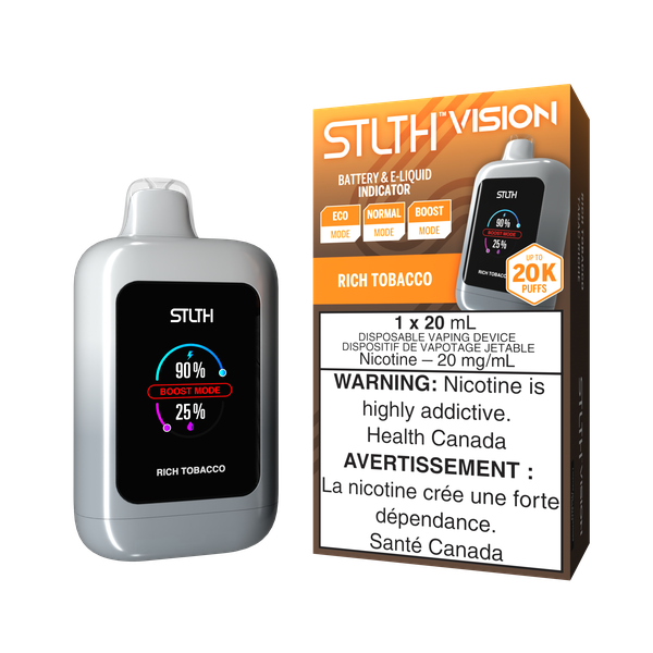 Ontario *EXCISED* Disposable Vape STLTH Vision Rich Tobacco Box of 4