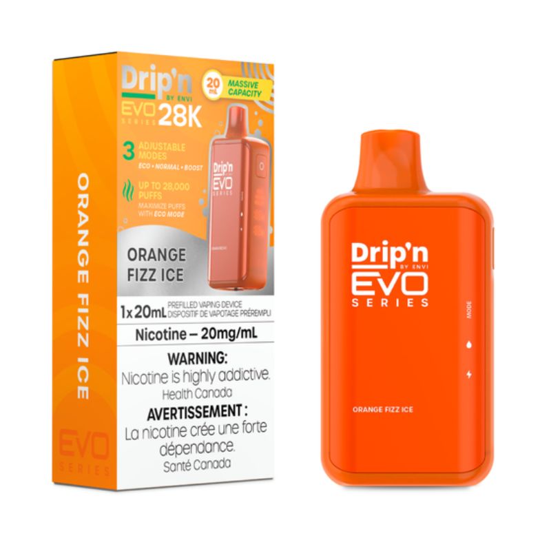 Federal *EXCISED* Disposable Vape Drip'n Envi EVO Series 28k Orange Fizz Box of 5