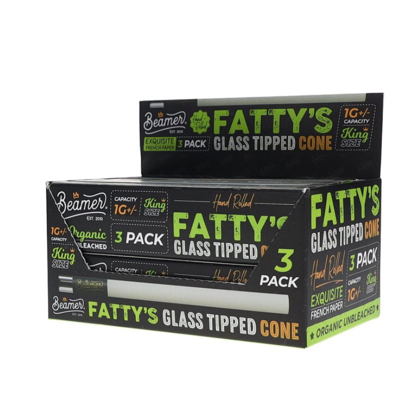 Rolling Cones Beamer "Fatty's" Organic Glass-Tipped 3 Pack 109mm Box of 12