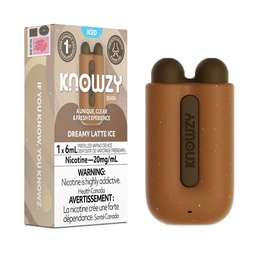 [knv1002b-fd] Federal *EXCISED* Disposable Vape Knowzy Duo6  Dreamy Latte Ice Box of 5