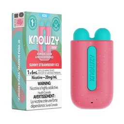 [knv1006b-fd] Federal *EXCISED* Disposable Vape Knowzy Duo6 Sunny Strawberry Ice Box of 5