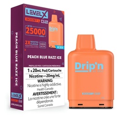 [dpv1501b-on] Ontario *EXCISED* Nicotine Pod Drip'n Level X Boost G2 Peach Blue Razz Ice Box of 6