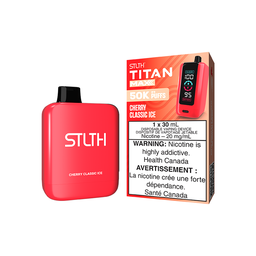 [sth3105b-fd] Federal *EXCISED* Disposable Vape STLTH Titan Max 50K Cherry Classic Ice Box of 4