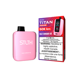 [sth3113b-fd] Federal *EXCISED* Disposable Vape STLTH Titan Max 50K Razz Currant Ice Box of 4