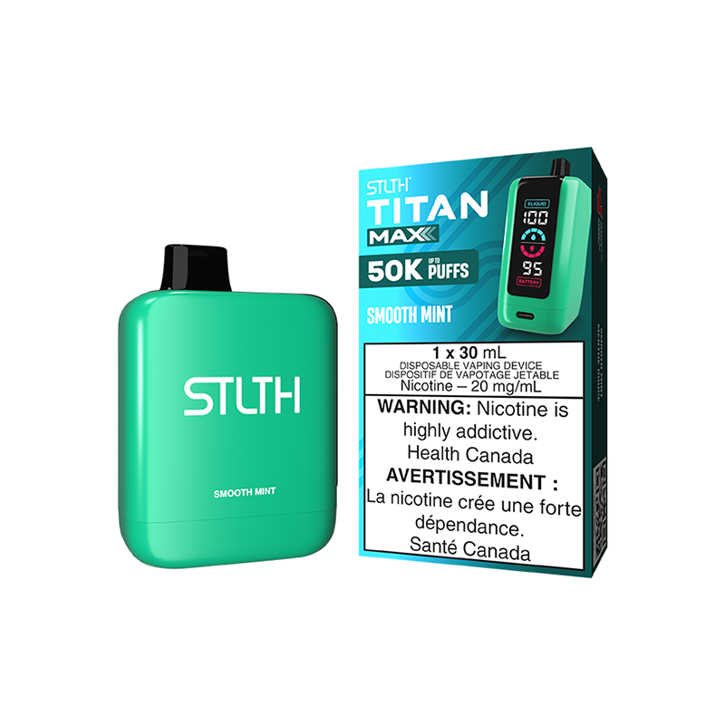 Federal *EXCISED* Disposable Vape STLTH Titan Max 50K Smooth Mint Box of 4