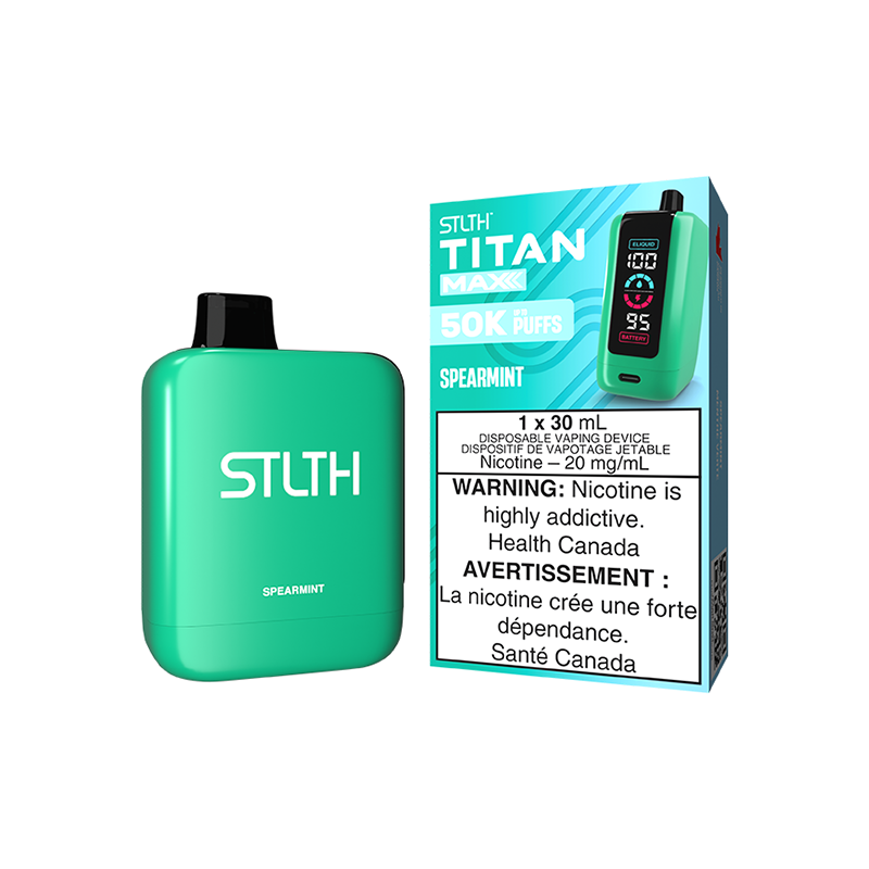 Federal *EXCISED* Disposable Vape STLTH Titan Max 50K Spearmint Box of 4