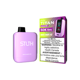 [sth3119b-fd] Federal *EXCISED* Disposable Vape STLTH Titan Max 50K White Grape Ice Box of 4