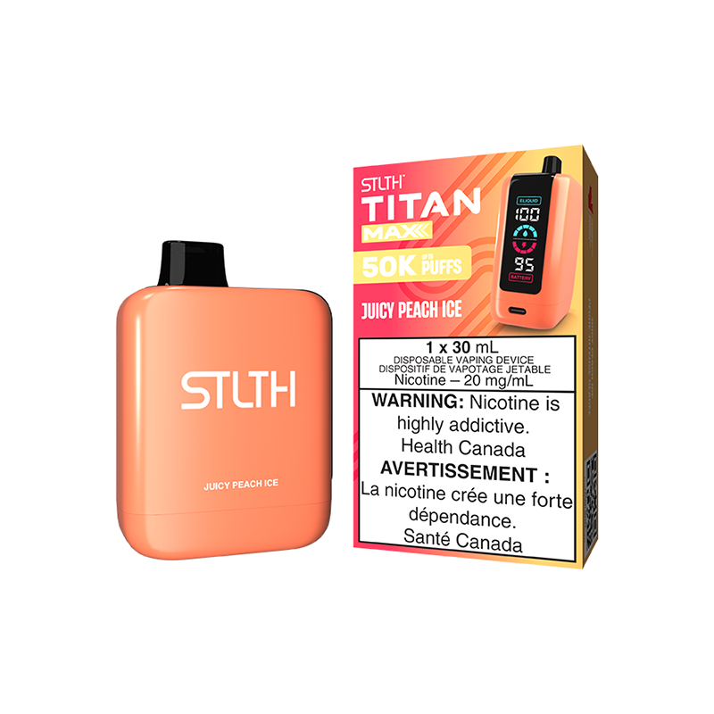 Ontario *EXCISED* Disposable Vape STLTH Titan Max 50K Juicy Peach Ice Box of 4