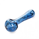 Glass Pipe Red Eye Glass Winter Wonderland Spoon  W/Ash Catcher Mouthpiece 4.5"