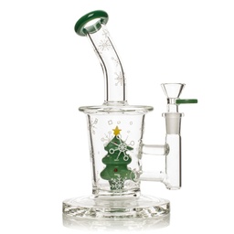 [wgc019] Glass Rig Red Eye Glass Tall Christmas Tree 8"