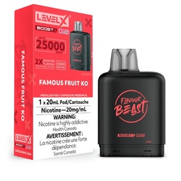 [fvb1517b-fd] Federal *EXCISED* Nicotine Pod Flavour Beast Level X Boost G2 Famous Fruit KO Box of 6