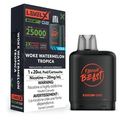 [fvb1524b-fd] Federal *EXCISED* Nicotine Pod Flavour Beast Level X Boost G2 Woke Watermelon Tropica Box of 6