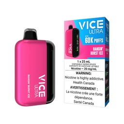 [vic2002b-on] Ontario *EXCISED* Disposable Vape Vice Ultra 60K Bangin' Burst Ice Box of 4