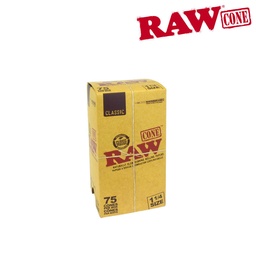 [h852b] Rolling Cones Raw Classic 1.25 Pre-Rolled Cone 75 Pack