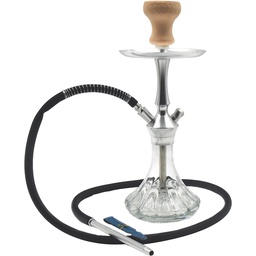 [ewt083] Hookah Silver Aluminium Glass Single Hose 17"