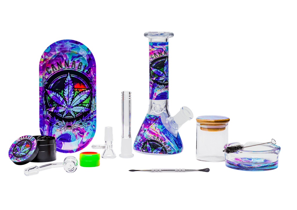 Glass Bong OG All In One Smoking Set Cannabis Design