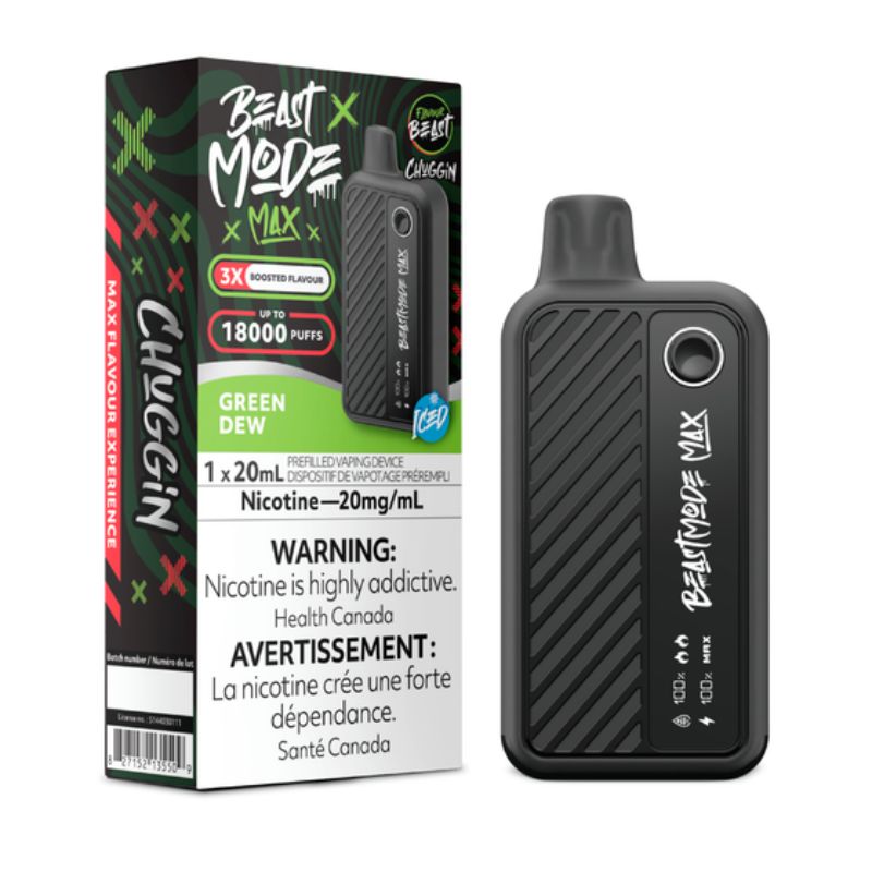 Alberta *EXCISED* Disposable Vape Flavour Beast Beast Mode Max Chggin' Green Dew Box of 5