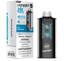 [fvb1801b-mb] Manitoba *EXCISED* Disposable Vape Flavour Beast Unleashed DCP 20K Epic Blue Razz Box of 5