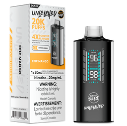 [fvb1818b-mb] Manitoba *EXCISED* Disposable Vape Flavour Beast Unleashed DCP 20K Epic Mango Box of 5