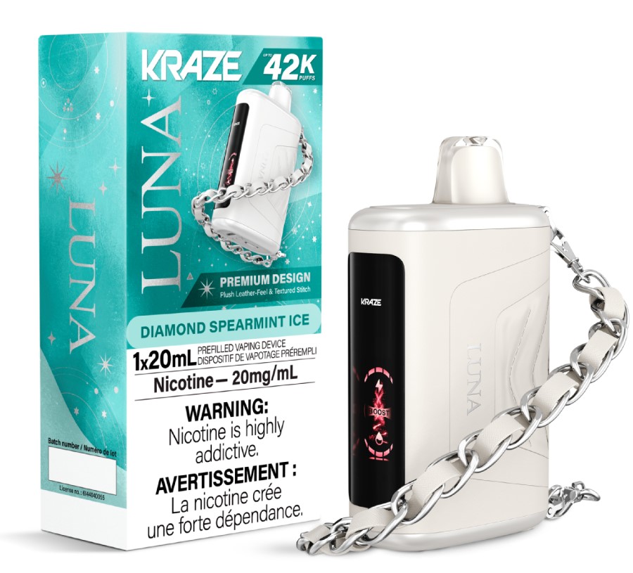 Federal *EXCISED* Disposable Vape Kraze Luna 42K Diamond Spearmint Ice Box of 5