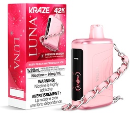 [krv1406b-fd] Federal *EXCISED* Disposable Vape Kraze Luna 42K Ruby Peach Watermelon Ice Box of 5