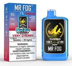 Alberta *EXCISED* Disposable Vape Mr Fog NOVA Blue Razz Steezy Very Cherry Box of 5