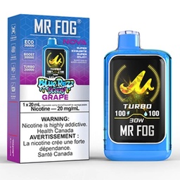 Manitoba *EXCISED* Disposable Vape Mr Fog NOVA Blue Razz Steezy Grape Box of 5