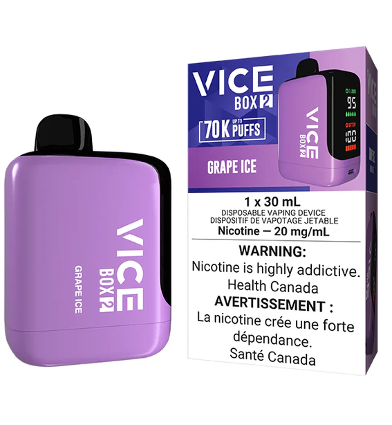 Alberta *EXCISED* Disposable Vape Vice Box 2 70K Grape Ice Box of 4